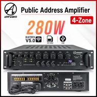 AmpAudio 280W Public Address Power Amplifier 4 Zone 70V 100V PA System 2U Rackmount