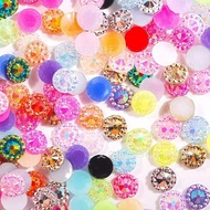 Ada Stok Bunga Matahari Resin Rata Rhinestones Bunga Matahari Rhinestones DIY Nail Art Rhinestones B