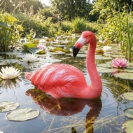 [kwbyle] Buoyant Flamingo Decorative Buoyant Flamingo Statue Waterproof Pond Ornament for Landscape,