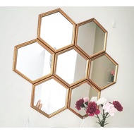 🔥SALE READY STOCK CERMIN HIASAN HEXAGON MIRROR