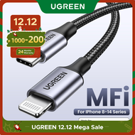 UGREEN MFI PD 20W Cable for iPhone XR 8 14 13 pro max 12 pro max 11 pro USB C to Lightning Cable USB