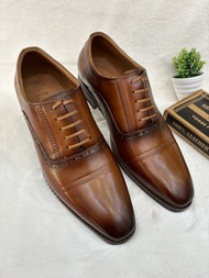 Giày Tây Nam Giày Công Sở Nam Da Bò Cao Cấp -P99 Giày Đánh Patina Thủ Công Sang Trọng Lịch Lãm Giày