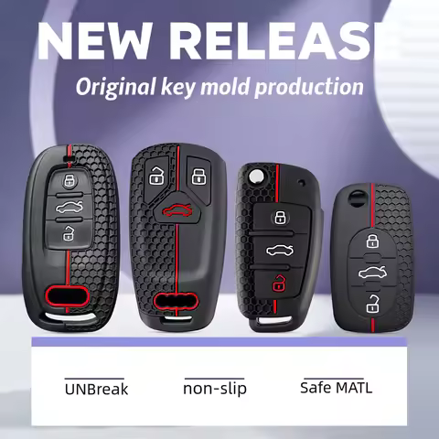 Keychain Car Key Holder Fob Case Cover For Audi A3 8p 8l 8y Q3 A4 B9 Q5 A6 C6 C5 C8 A5 A1 A4 A4 B7 T