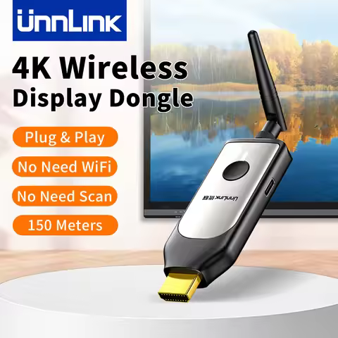 Unnlink 4K HDMI Wireless Receiver Extender 150M for Phone Tablet Laptop PC to TV Mirror Adapter 4K 3