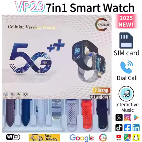 New 5G Android smartwatch VP29 WIFI GPS NFC SIM card call rotating camera Heart rate monitor Sports 