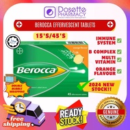 BEROCCA EFFERVESCENT TABLETS ORANGE 15S / 45S - VITAMIN B GROUP WITH VITAMIN C, ADDED CALCIUM, MAGNE
