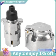 Trailer Accessories- 7 Pin Trailer Plug 12V Rv Sockets Towbar Towing 7Pin Metal Trailer Connectors