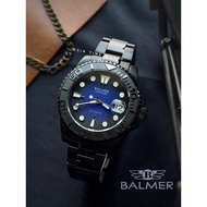 宾马 Balmer 8135G BK-45 Classic Automatic Sapphire Men Watch with Black Blue Dial Black Stainless Stee