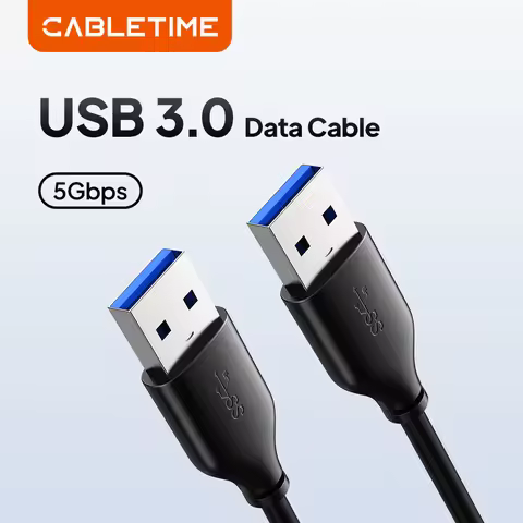 CABLETIME USB to USB A Male Cable 5Gbps USB A Male USB 3.0 Extender for Radiator HardDisk USB 2.0Cab