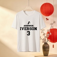 Answer Iverson 3 Basketball Jersey T Shirt Men Women Unisex Sportswear Casual Top White