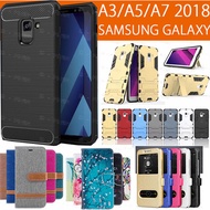 Samsung Galaxy A8 A7 A6 2018 Flip cover case Full tempered Glass cover for Samsung Galaxy A8 Plus