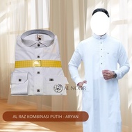 Saudi Robe | Men's Robes | Al Raz Premium White Combination Aryan - Al Noor Wholesale Center