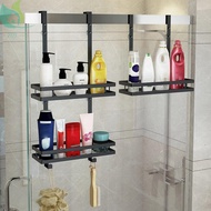 Shower Caddy Hanging Shelf with Hooks Suction Cups Stainless Steel Hanging Door Shower Rack Rustproo
