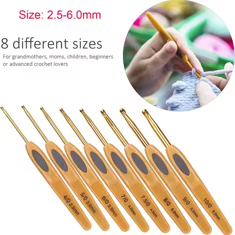 8Pcs/Set 2.5-6.0mm Crochet Hooks Aluminum Ergonomic Knitting Needle Hook Crochet Hook Knitting Needl