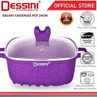 DESSINI ITALY 24CM Casserole Die Cast Aluminium Non Stick Pot Bowl Pan Cookware Tool with Cover Peri