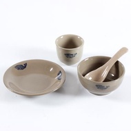 復古日式擺臺餐具套裝四件套陶瓷火鍋壽司店配套飯碗碟勺杯子茶壺
