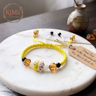 Handmade KiMii Charm Bracelet Maneki Neko V77 - Handmade Braided Bracelet for Luck, Peace, and Fortu