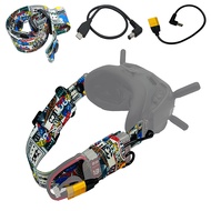 FPV Goggles Head Strap and Type C Power Cable for DJI FPV Goggles V2, XT60 Power Line for DJI FPV Go
