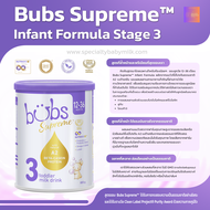 Bubs Supreme Stage 3 Toddler Milk 12+ Months 800g นม A2 Clean Formula Purity Award