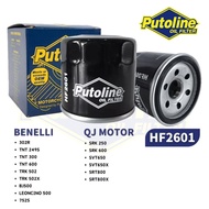 PUTOLINE OIL FILTER HF2601BENELLI TNT 249S, TNT 300, LEONCINO 500, 752S / QJMOTOR SRK250, 600, SVT65