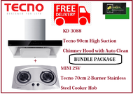 TECNO HOOD AND HOB BUNDLE PACKAGE FOR ( KD 3088 &amp; MINI 2SV ) / FREE EXPRESS DELIVERY