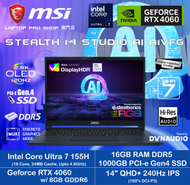 MSI - [120Hz OLED] Stealth 14 AI Studio A1VFG (Intel Ultra 7 155H/ RTX4060/ 14" 2.8K 120Hz OLED) 手提電