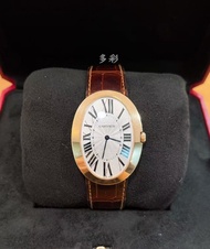 🔥🔥Cartier Baignoire 卡地亞浴缸系列 W8000002 銀白羅馬面 18K玫瑰金 表徑44*34mm 自動機械 2010年 定製新錶帶 cartier/cartier watch/b