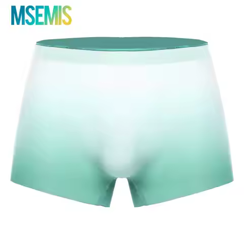 Mens Silky Ultrathin Seamless Boxershorts Swimming Trunks Gradient Color Boxer Shorts Bulge Pouch Tr