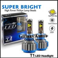 T1 LED Headlight Turbo White 6000k H4 H1 H7 H8 H11 9006 880 881