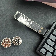 Anime Keyboard Ribbon Strap Black Devil's Eye Strap for Wooting 60HE ATK68 Nylon PU Strap with 3M Ta