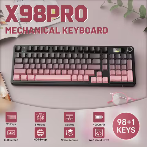 ATTACK SHARK X98PRO Wireless Mechanical Keyboard, 2.4GHz/USB-C/BT5.0 Gasket Hot Swappable Custom Key
