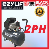 Black Hardware EZYLIF Home Air Compressor 3hp Kompressor Angin 50 Liter Tank 8 Bar Motor Capacitor M