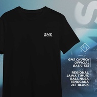 GMS CHURCH Official Basic Tee T-shirt: Region of EAST JAVA, BALI, NUSA TENGGARA color Jet Black