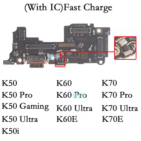 Charger Connector for Xiaomi Redmi K50 K60 K50i K70 K70E K60E Gaming Pro Ultra Charging Board Flex P
