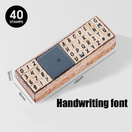 Wooden Stamp Set stempel alfabet stempel huruf angka stempel kayu DIY 4 jenis 40 lembar