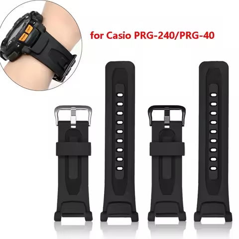 for Casio G shock PRG-40T PRG-240T PRG-240-1 PRG-40-3v Men Waterproof Rubber Replacement Bracelet Wa