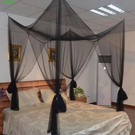 GIVEN Bed Canopy Black Simple Netting 4 Corner Post Canopy Bedding