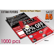 Print 1000 Helai A5 Flyers 105gsm