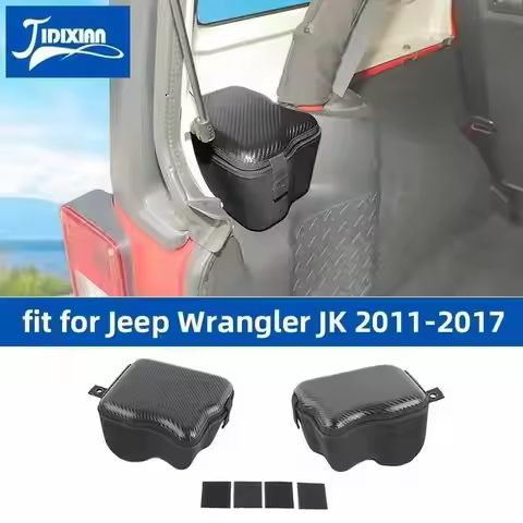 JIDIXIAN Car Rear Trunk Side Storage Boxes fit for Jeep Wrangler JK 4-Door 2011-2017 Anti-Scratch De