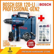 BOSCH GSR 120-LI/GSR120LI GEN2 12V Professional Cordless Drill Driver Screwdriver Wireless Drill Tebuk Lubang 06019G80L0
