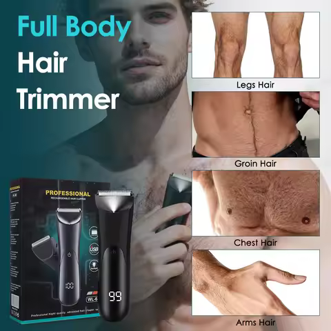 Cordless Electric Body Hair Trimmer for Men Women Balls Shaver Hair Removal Bikini Trimmer Groin Gro