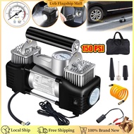 [Ueb Flagship Mall]12V Car Tire Inflator Heavy Duty Dual Cylinder Tire Inflator 150PSI Electric Car 