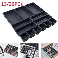factory 13/26PCs Drawer Organizers Separator for Home Office Desk Stationery Storage Box Kitchen Bat