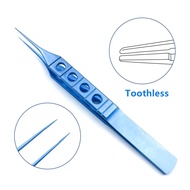Titanium Forceps Ophthalmic Tweezers Toothless 115Mm/85Mm Straight  Shafts Tying Platformss Flat Handle Ophthalmic Instrument