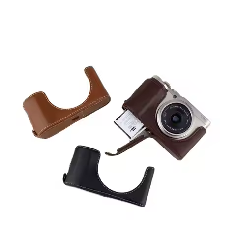 Genuine Leather Camera Bag Bottom Case For Fujifilm Fuji XF10 X-F10 Half Body Set Cover With Battery