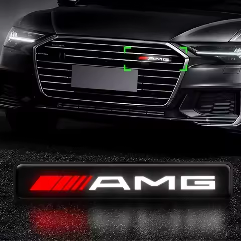 Car Mid-net Lamp Badge Emblem Decoration Styling Auto Accessories For Mercedes Benz AMG A B G Class 