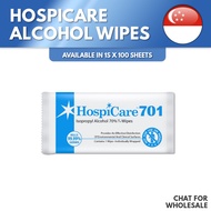 Hospicare 701 IPA 70% Individual Alcohol Wipes 1s x 100 Sheets