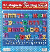 40 Piece Magnetic Aleph-Bet Letters and Board Set Colorful Hebrew Alphabet Magnets Spelling Board Al