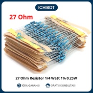 27 Ohm 27 Resistor 1/4 Watt 1% 0.25W