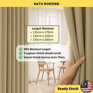Langsir Tingkap Curtain Langsir Sliding Door Langsir Blackout Putih Curtain Blackout Plain Blackout 